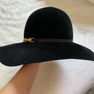 Black Velour Italian Borsalino Floppy Hat